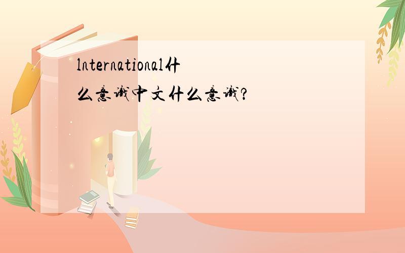 lnternational什么意识中文什么意识?
