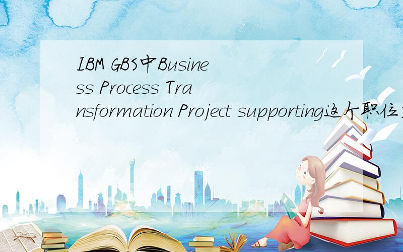 IBM GBS中Business Process Transformation Project supporting这个职位主要是干啥的?