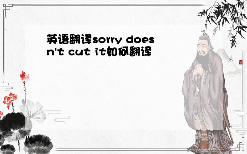 英语翻译sorry doesn't cut it如何翻译