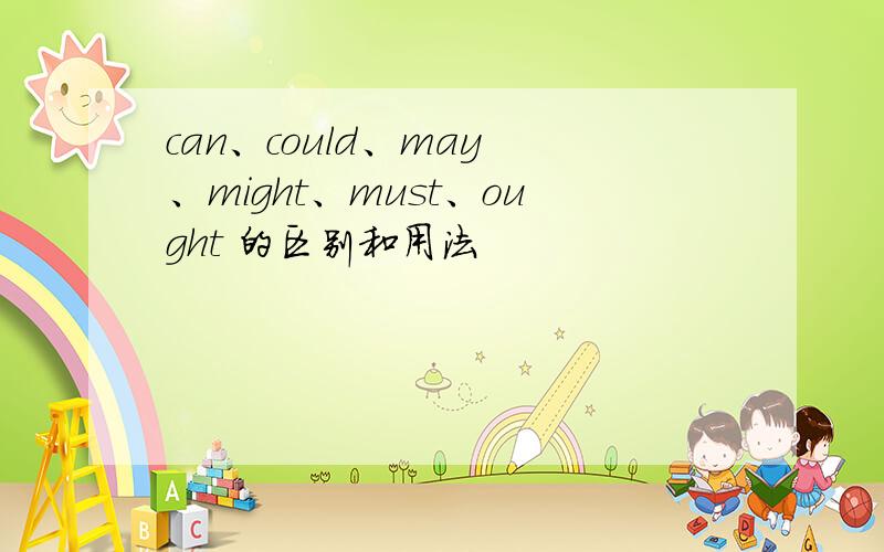 can、could、may 、might、must、ought 的区别和用法