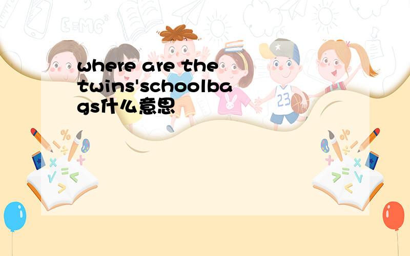 where are the twins'schoolbags什么意思