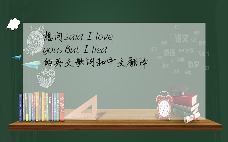 想问said I love you,But I lied的英文歌词和中文翻译