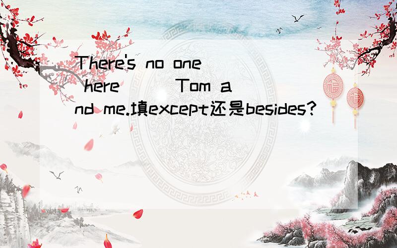There's no one here ( )Tom and me.填except还是besides?