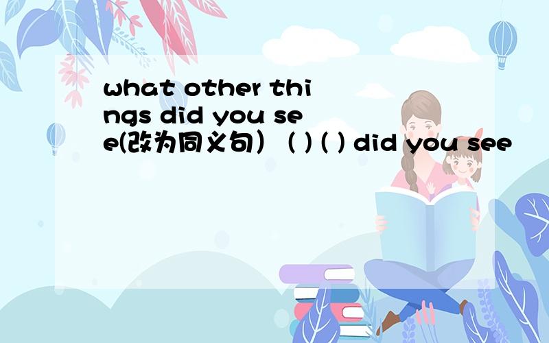 what other things did you see(改为同义句） ( ) ( ) did you see