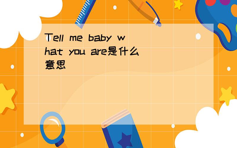 Tell me baby what you are是什么意思