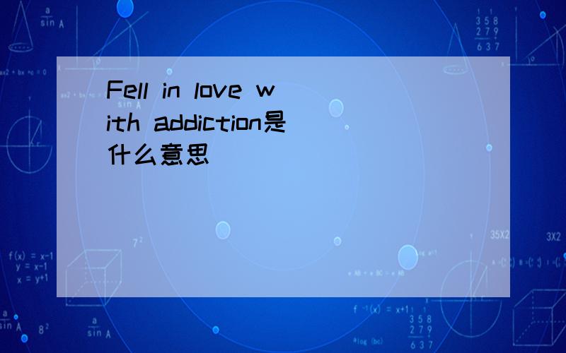 Fell in love with addiction是什么意思