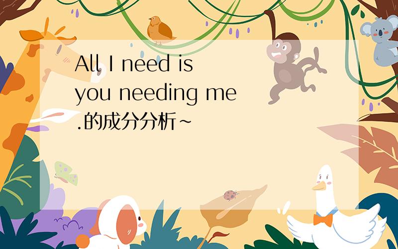 All I need is you needing me.的成分分析~
